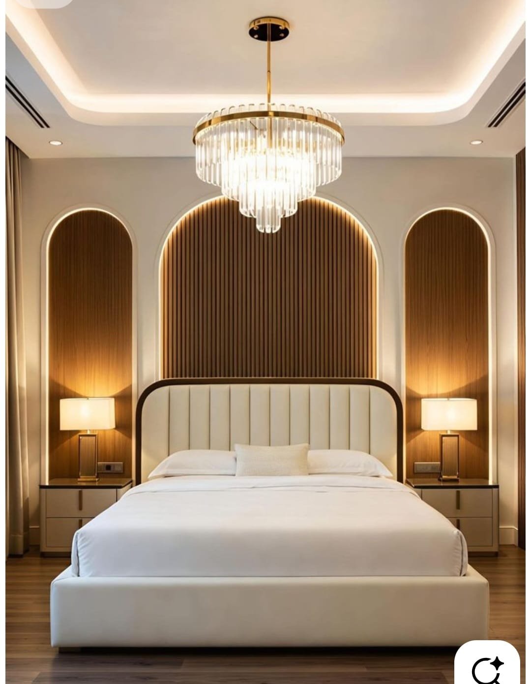 Arch Glow Upholstered Bed