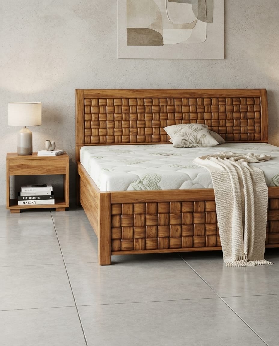 Basket Weave Sheesham Bed