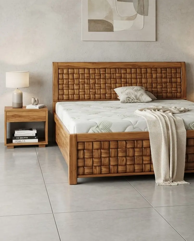 Basket Weave Sheesham Bed