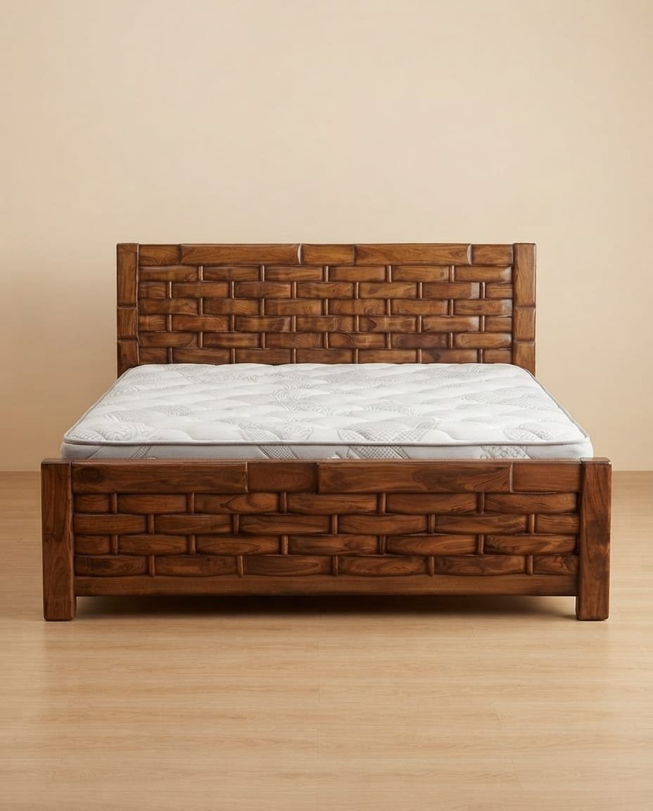 Brickweave Teak Bed