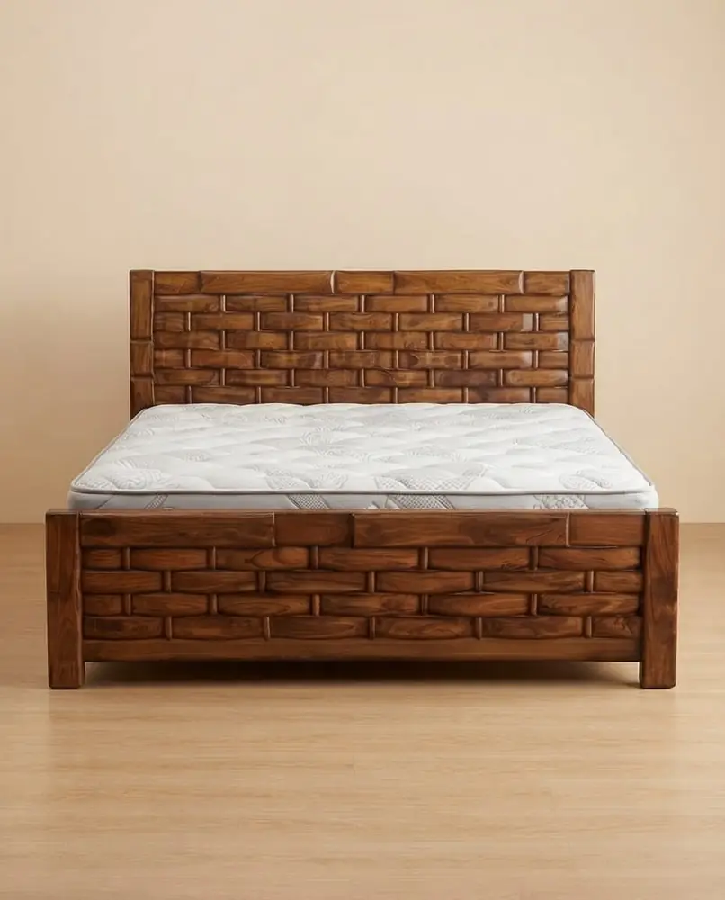 Brickweave Teak Bed