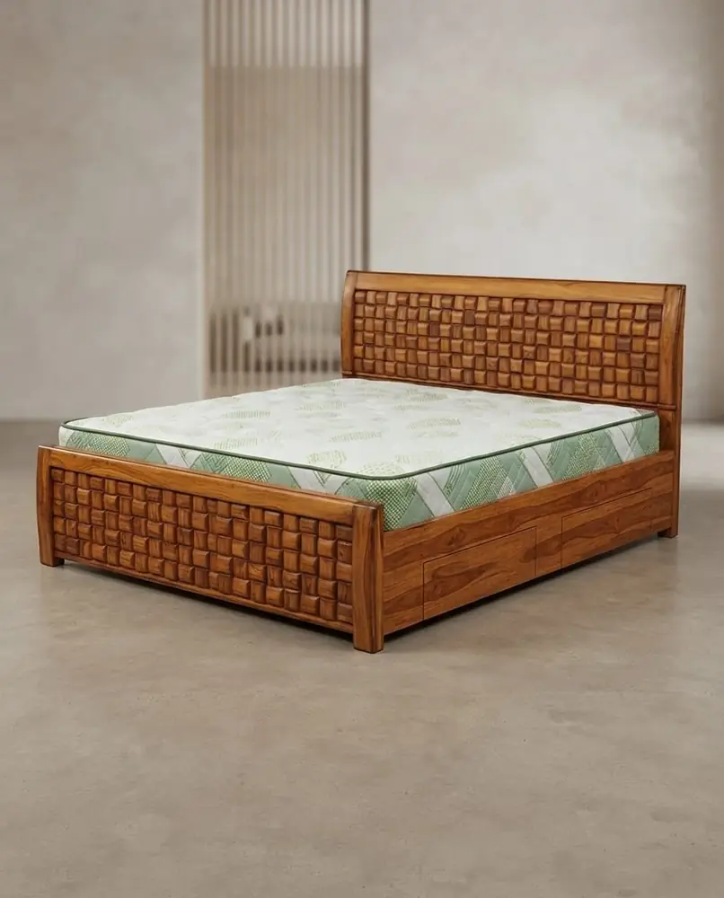 Checker Weave Sheesham Bed