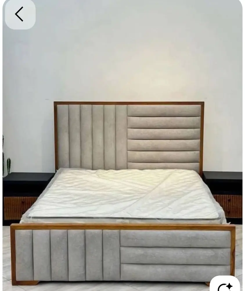 Grey Channel Panel Bed