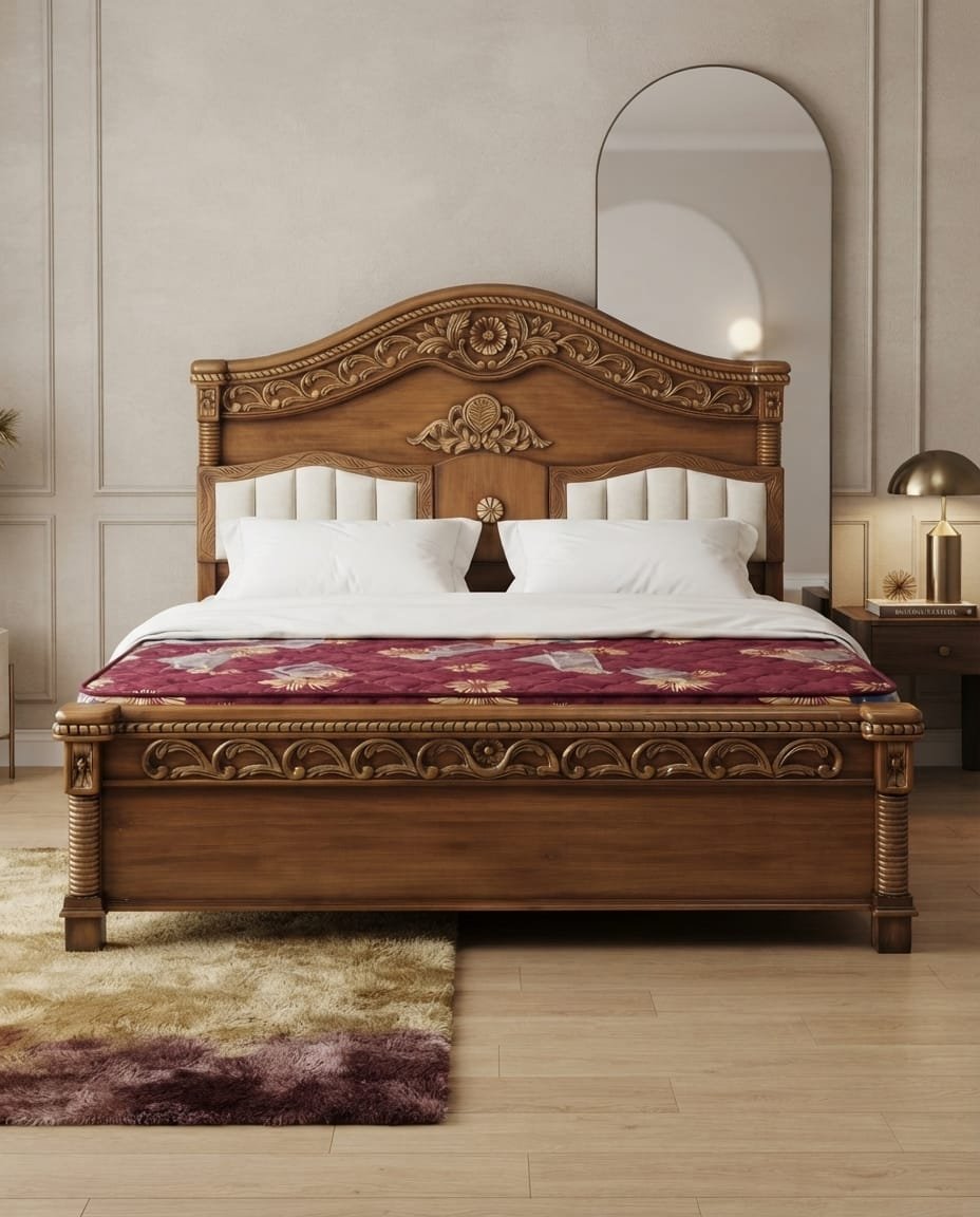 Maharaja Carved Tufted Bed