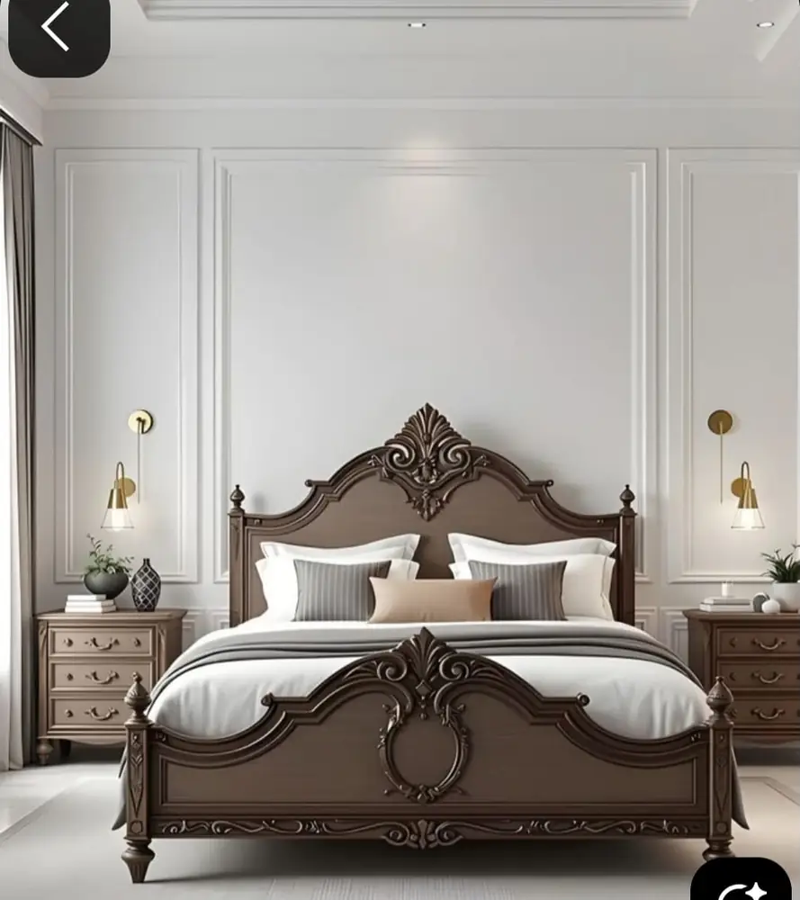 Maharaja Walnut Crest Bed