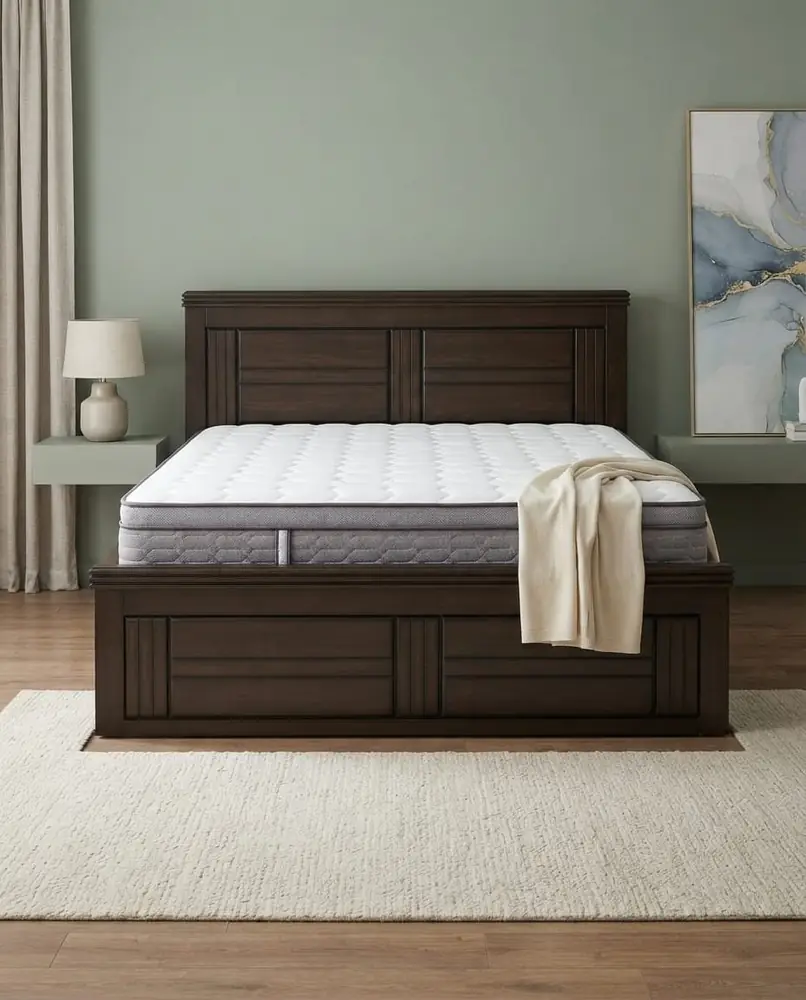 Modern Walnut Panel Bed