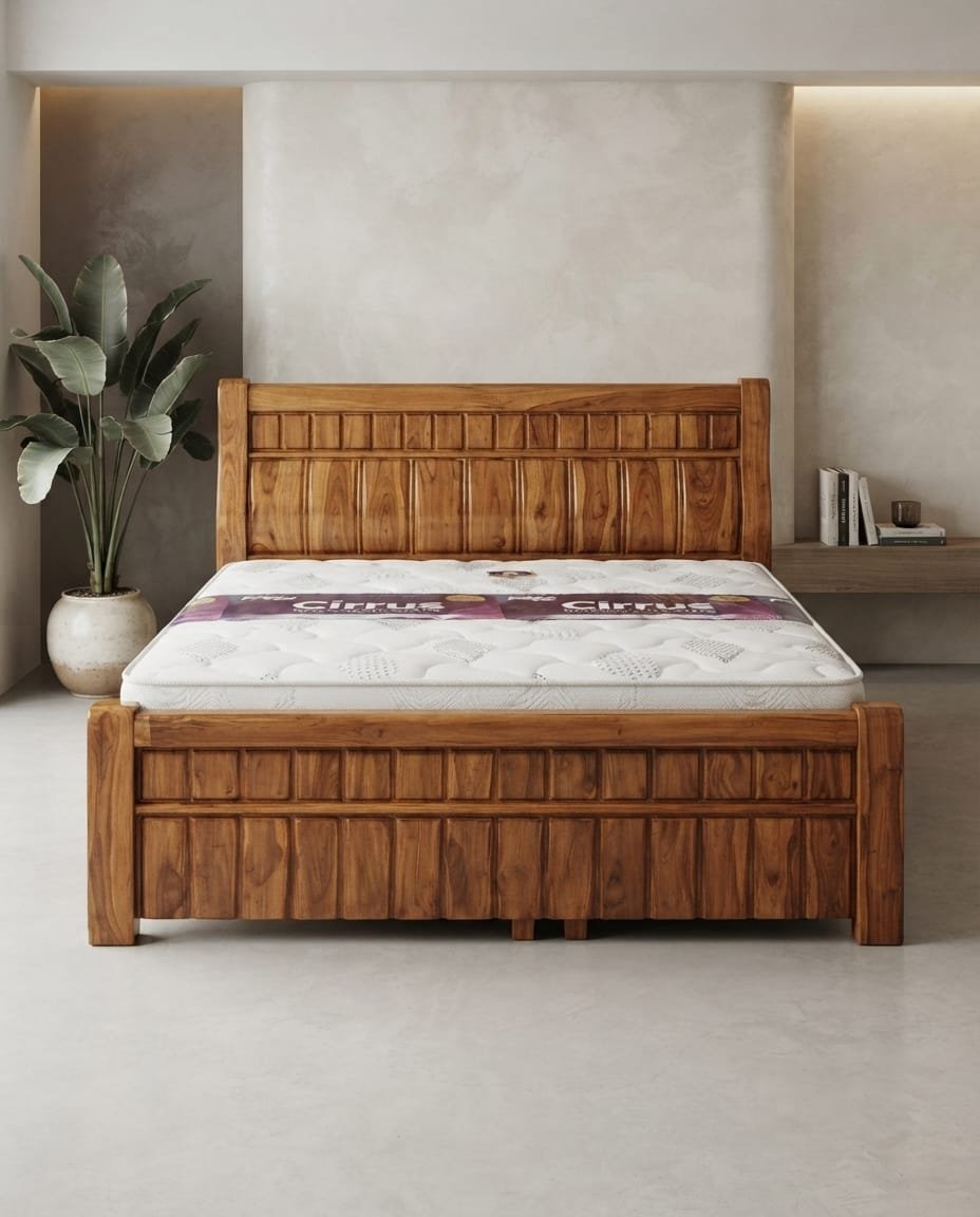 Ribbed Panel Sheesham Bed
