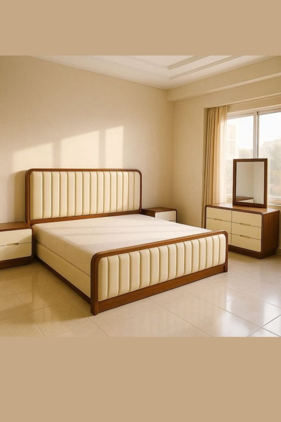 Sunlit Channel Teak Bed