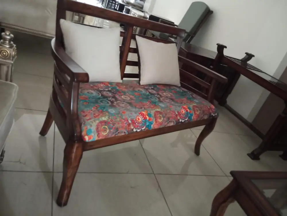 Carved Floral Bench Settee