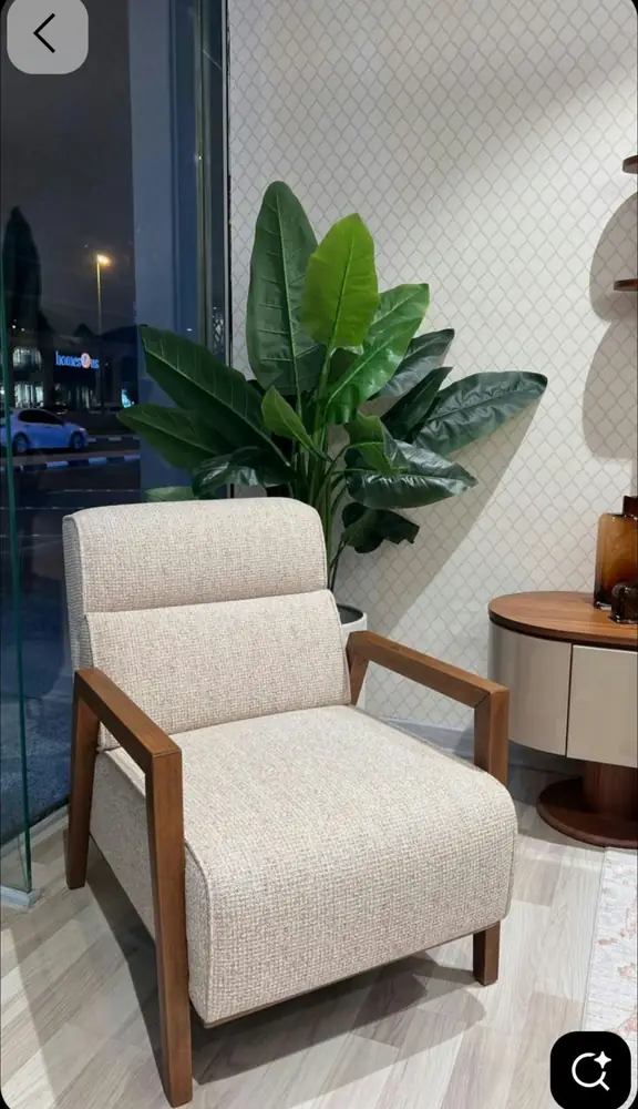 Oatmeal Wingback Reading Chair