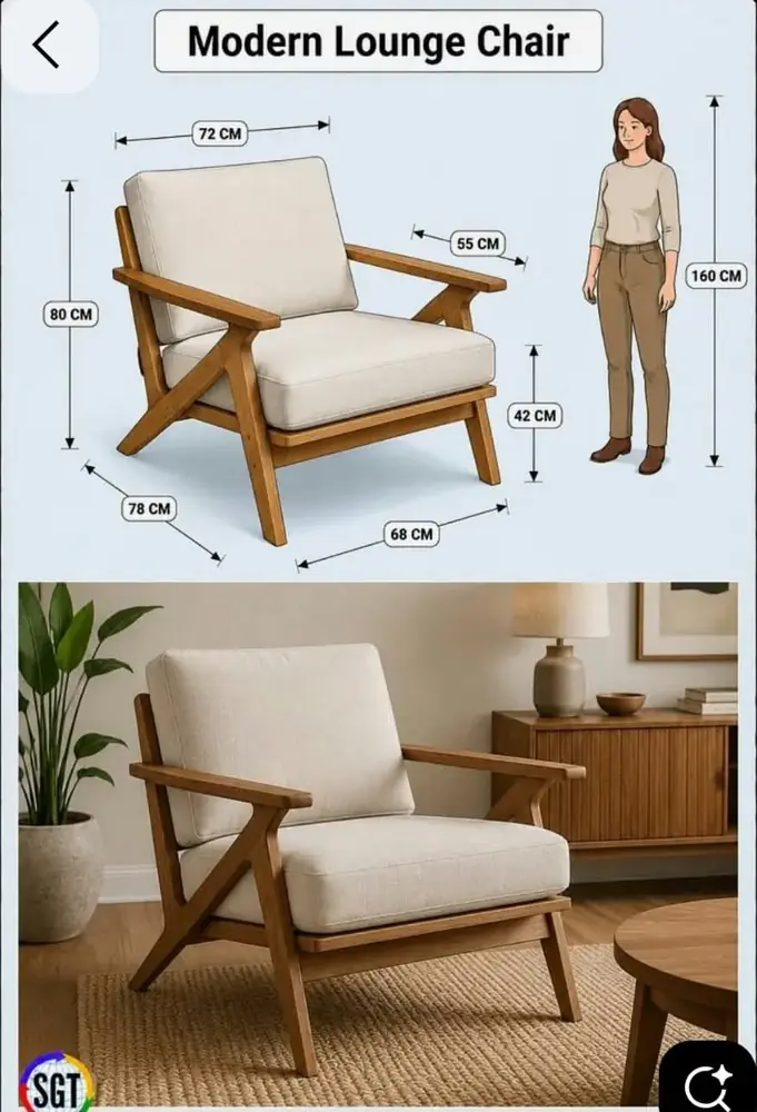 Scandi Oak Lounge Chair