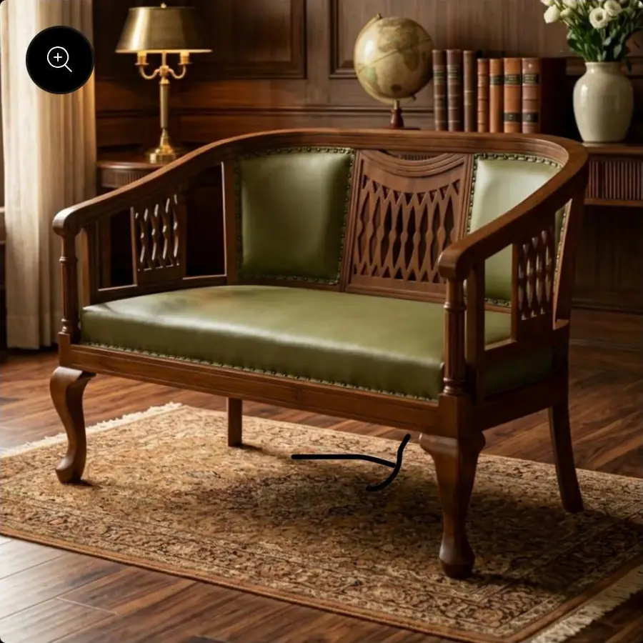 Victorian Leather Settee