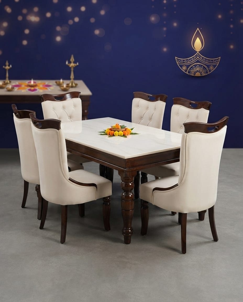 Diwali Tufted Marble Dining