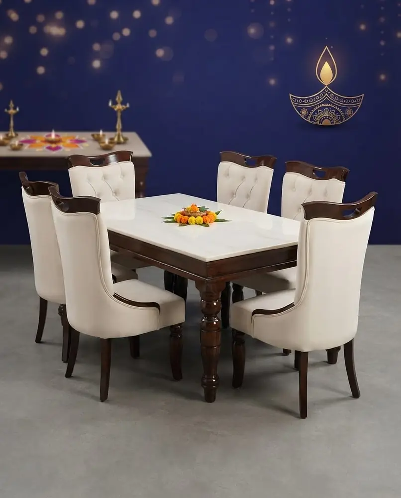 Diwali Tufted Marble Dining