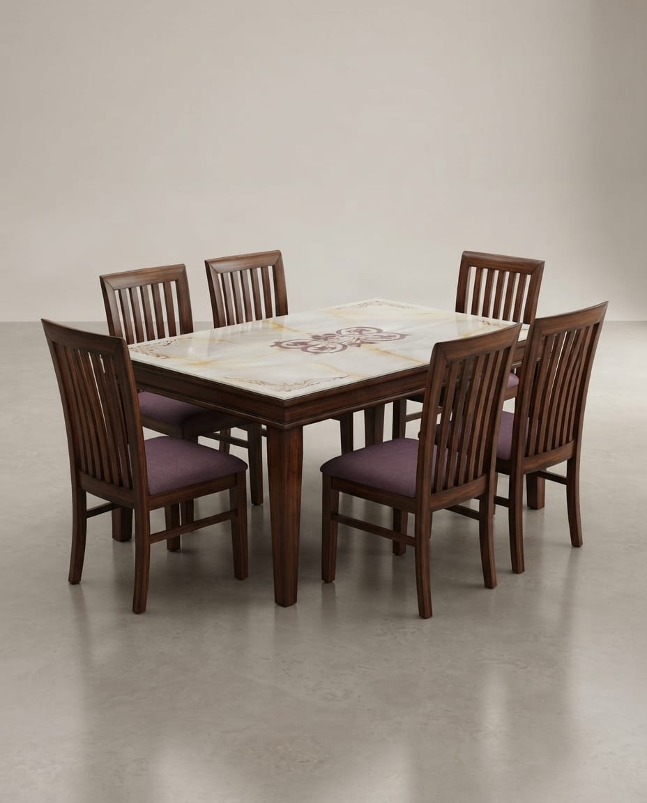 Floral Inlay Marble Dining