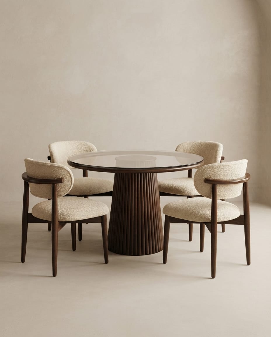 Fluted Round Glass Dining