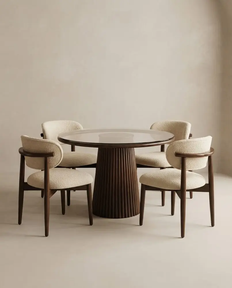 Fluted Round Glass Dining