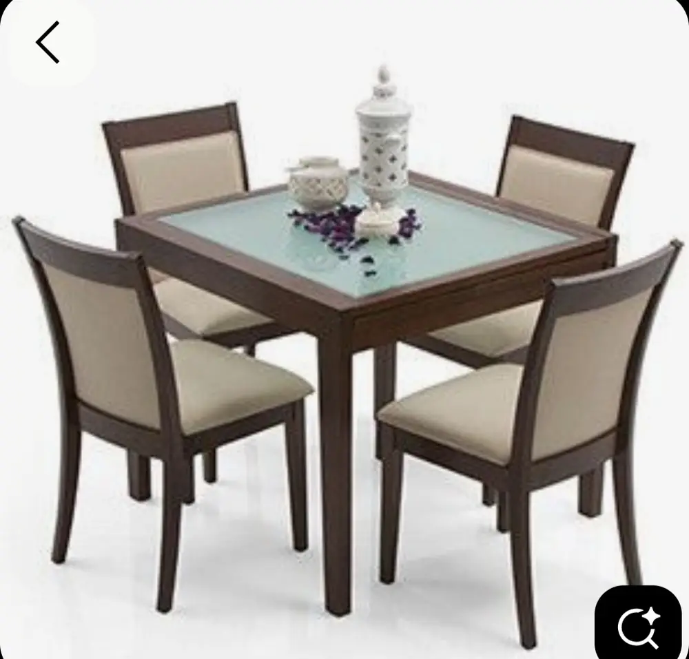 Frosted Glass Top Dining Set