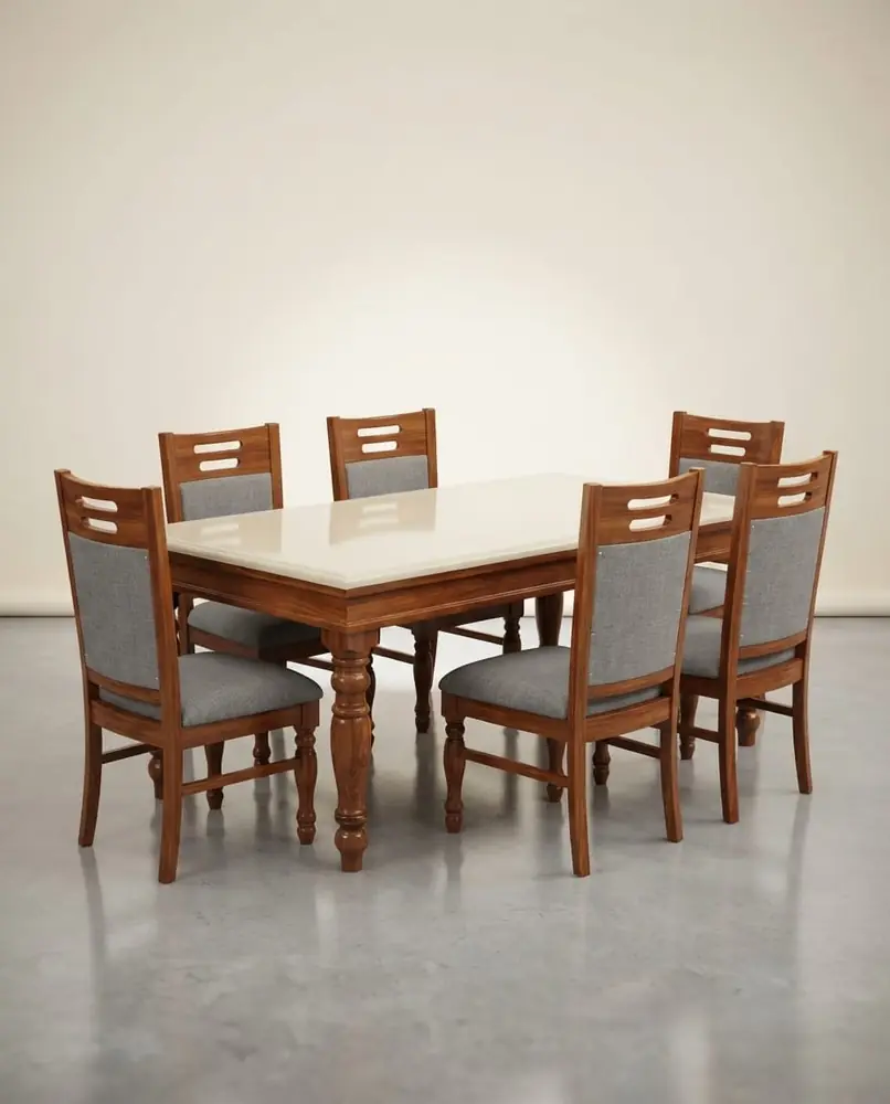 Grey Panel Marble Dining