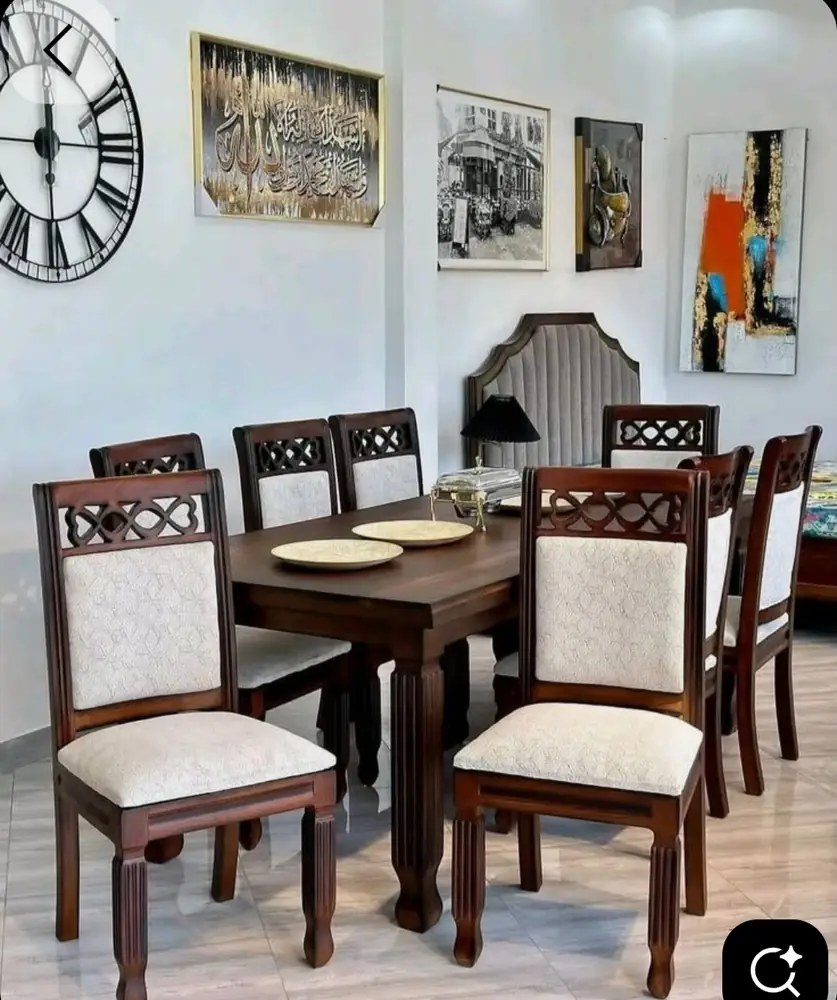 Lattice Back Upholstered Dining Set