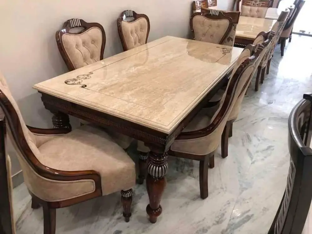 Maharaja Beige Marble Dining Set