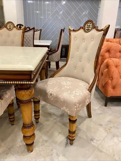 Maharaja Tufted Teak Dining Set