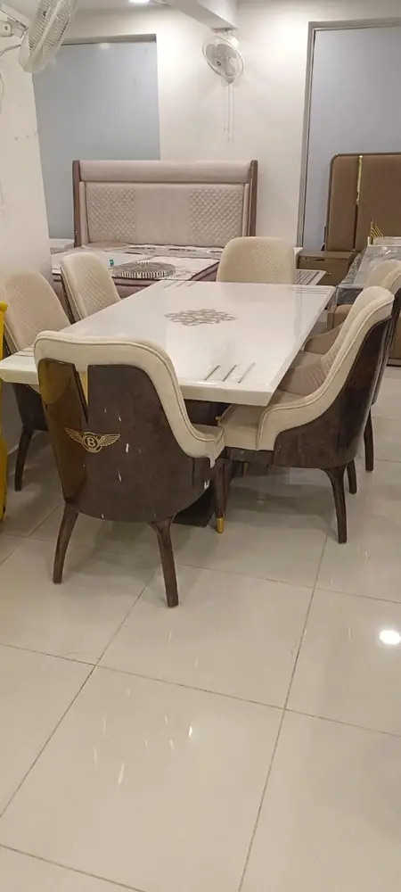 Maharaja Velvet Inlay Marble Dining Set