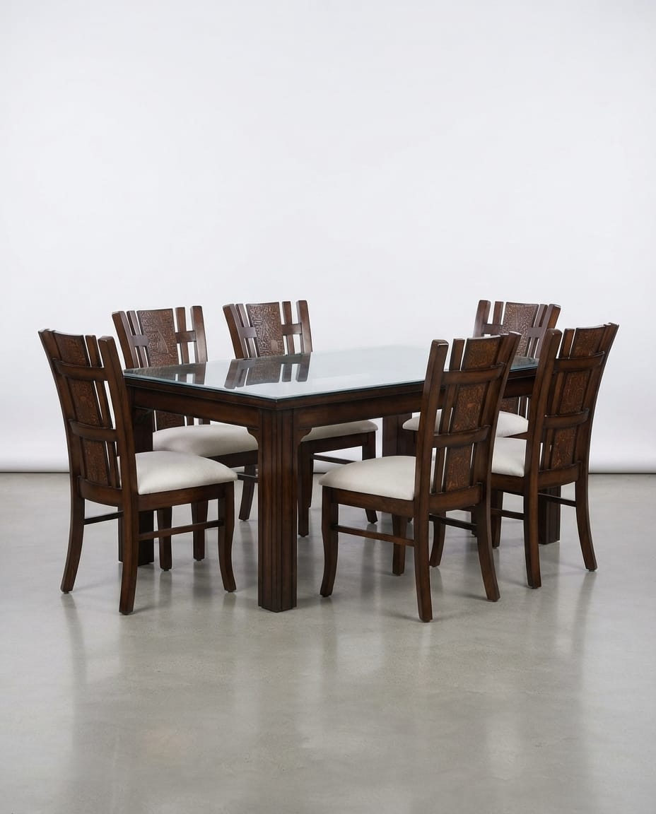 Mirror Glass Walnut Dining