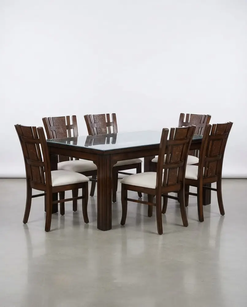 Mirror Glass Walnut Dining