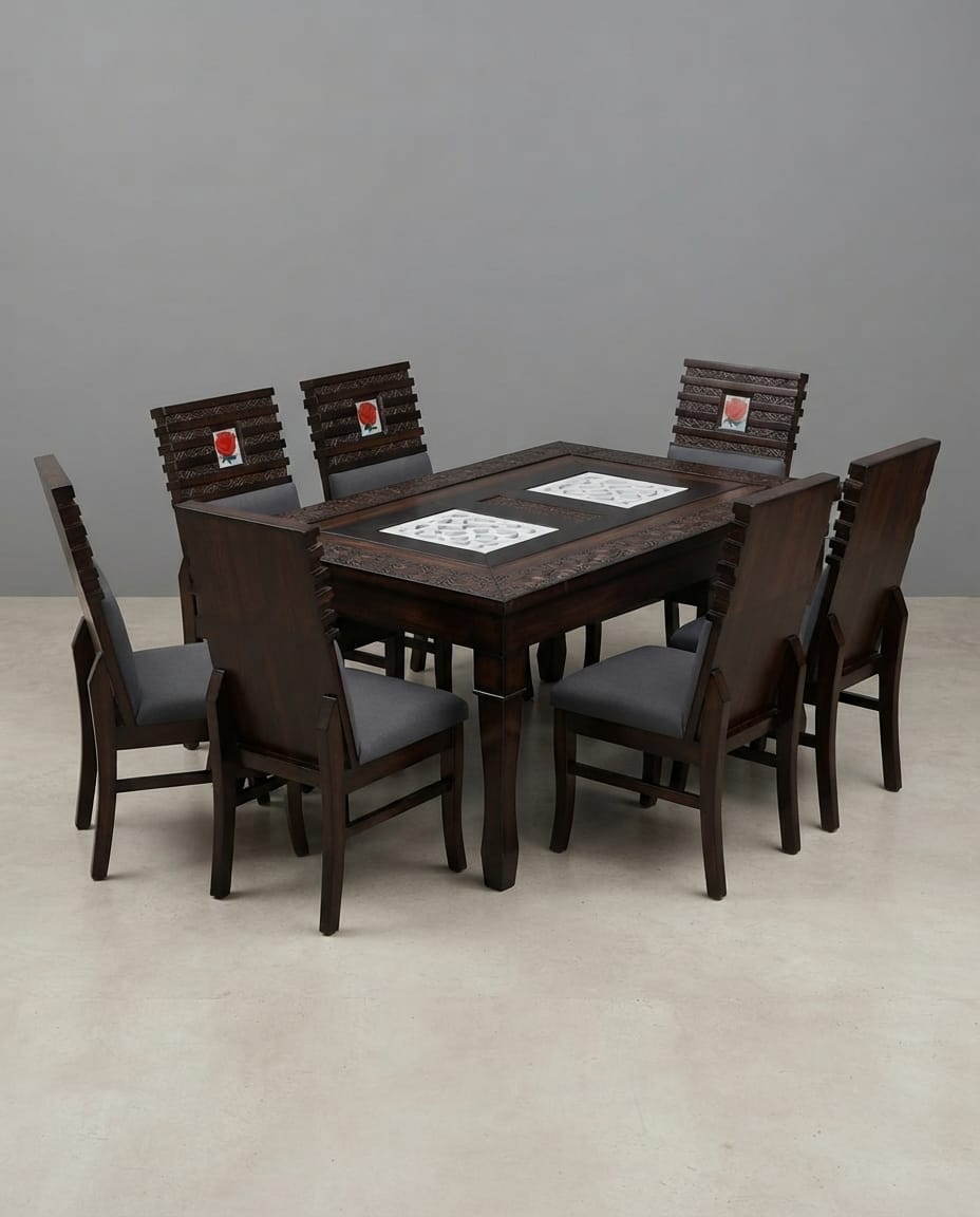 Mosaic Tile Walnut Dining