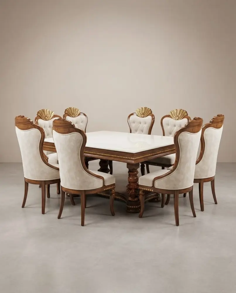 Shell Crest Marble Dining