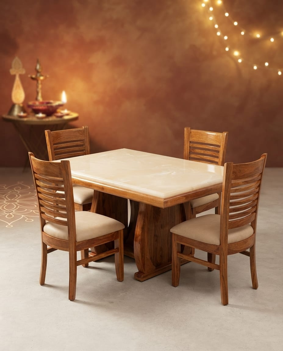 Twin Pedestal Marble Dining