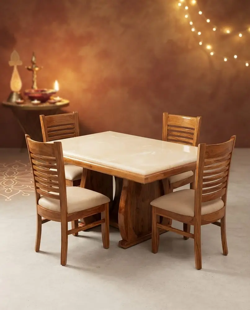 Twin Pedestal Marble Dining