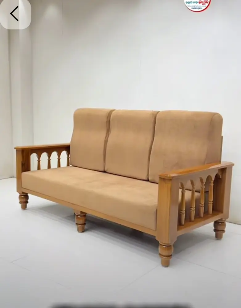 Arched Spindle Teak 3 Seater