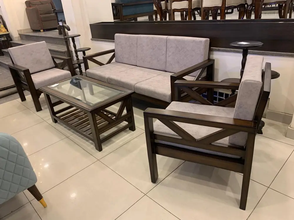 Blush Cross-Arm Sofa Set