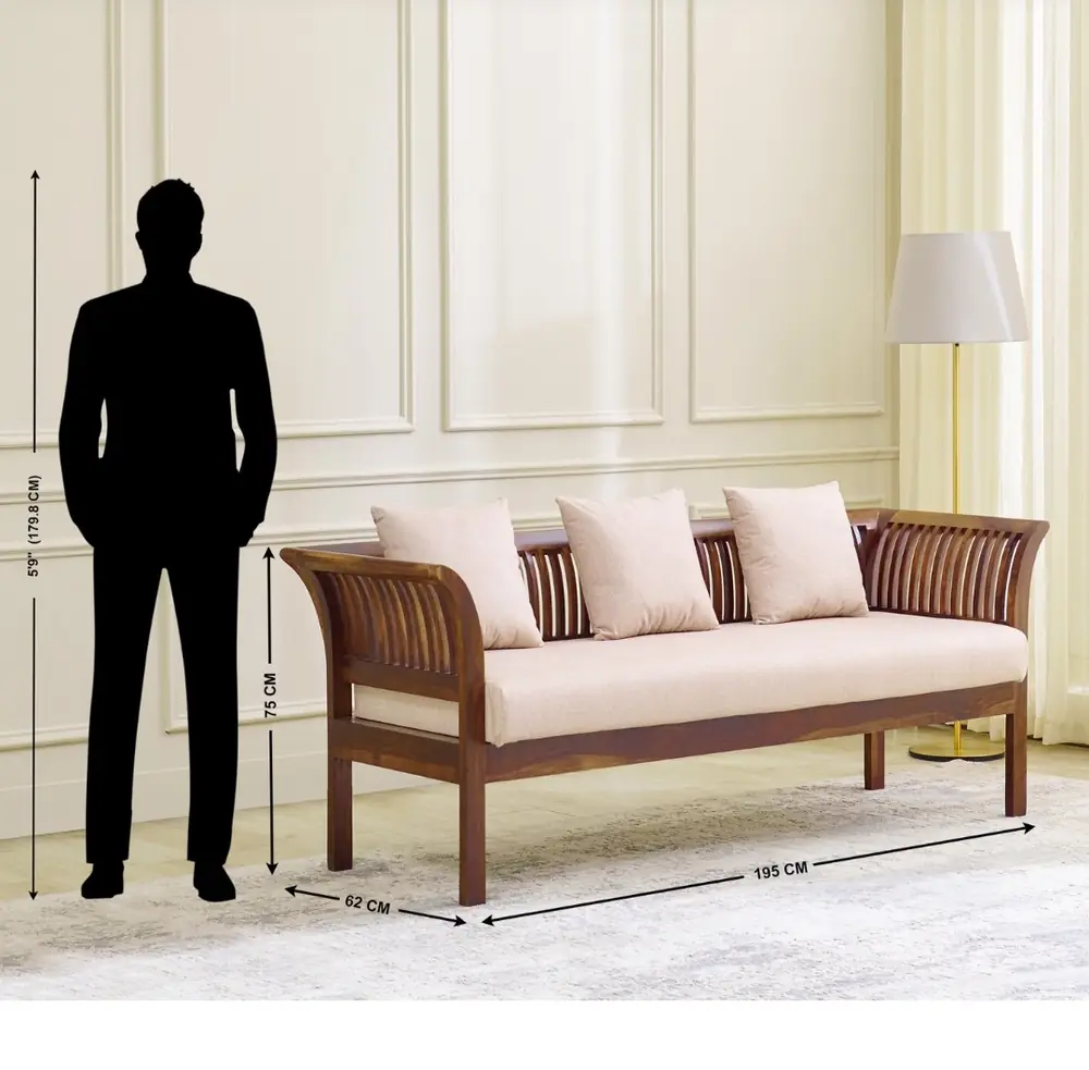 Blush Fan-Arm Sheesham Sofa