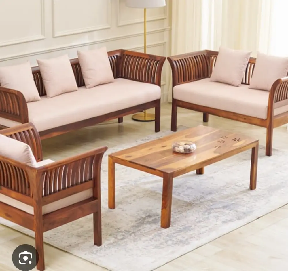 Blush Slat Back Sofa Set