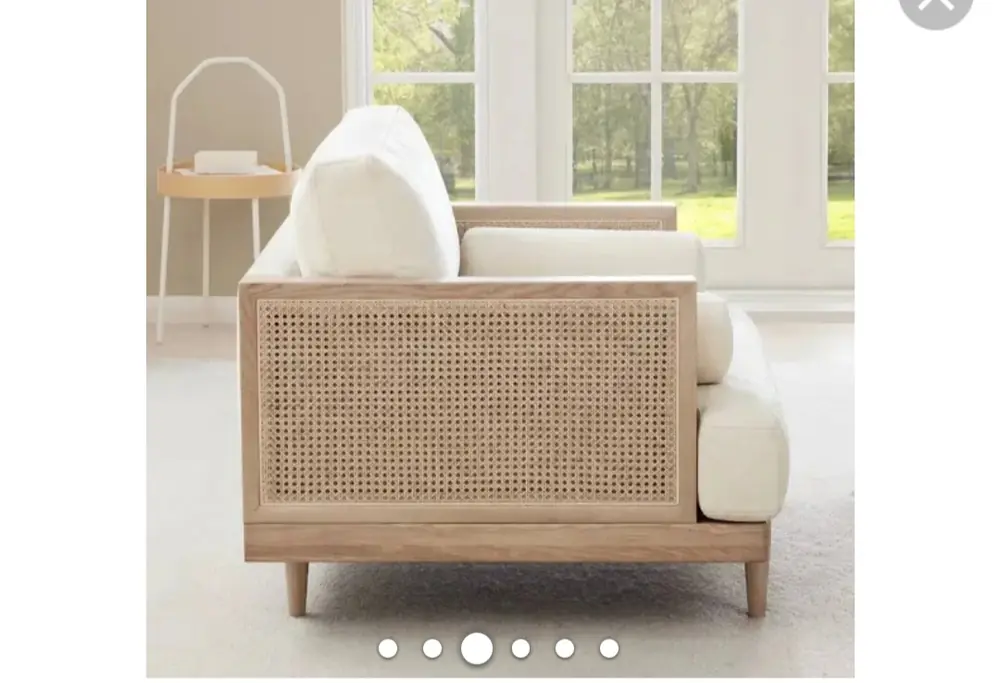 Cane Side Ivory Sofa