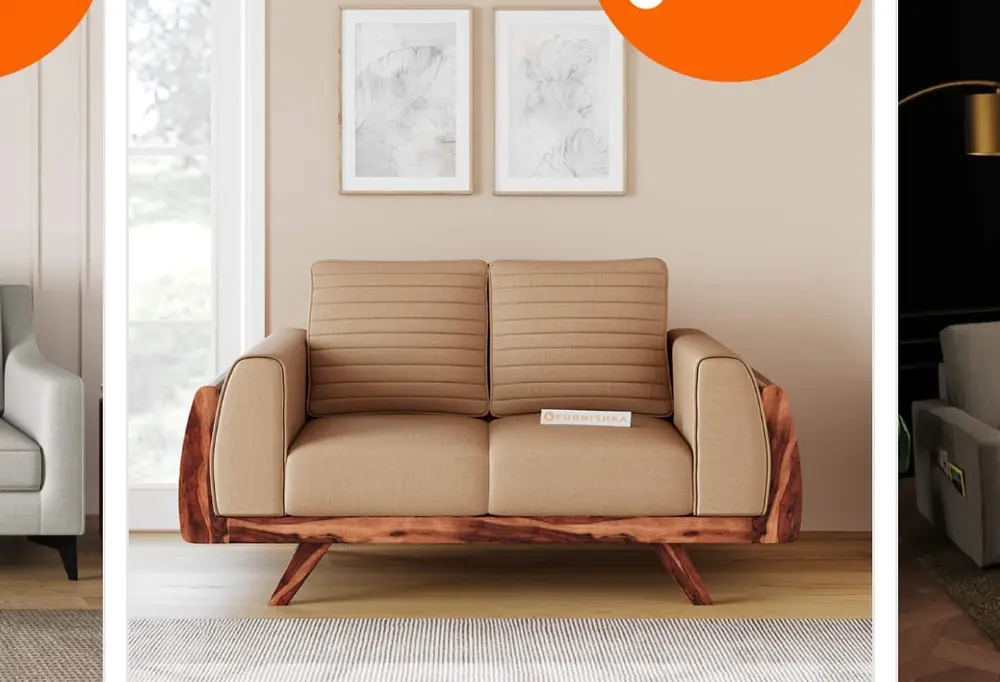 Caramel Butterfly Leg Loveseat
