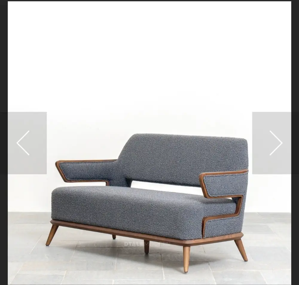 Charcoal Wraparound-Arm Sofa