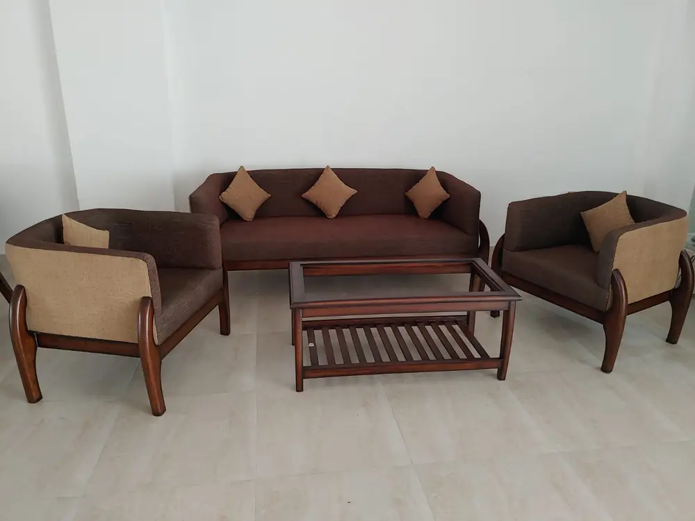Chocolate Velvet Sofa Set