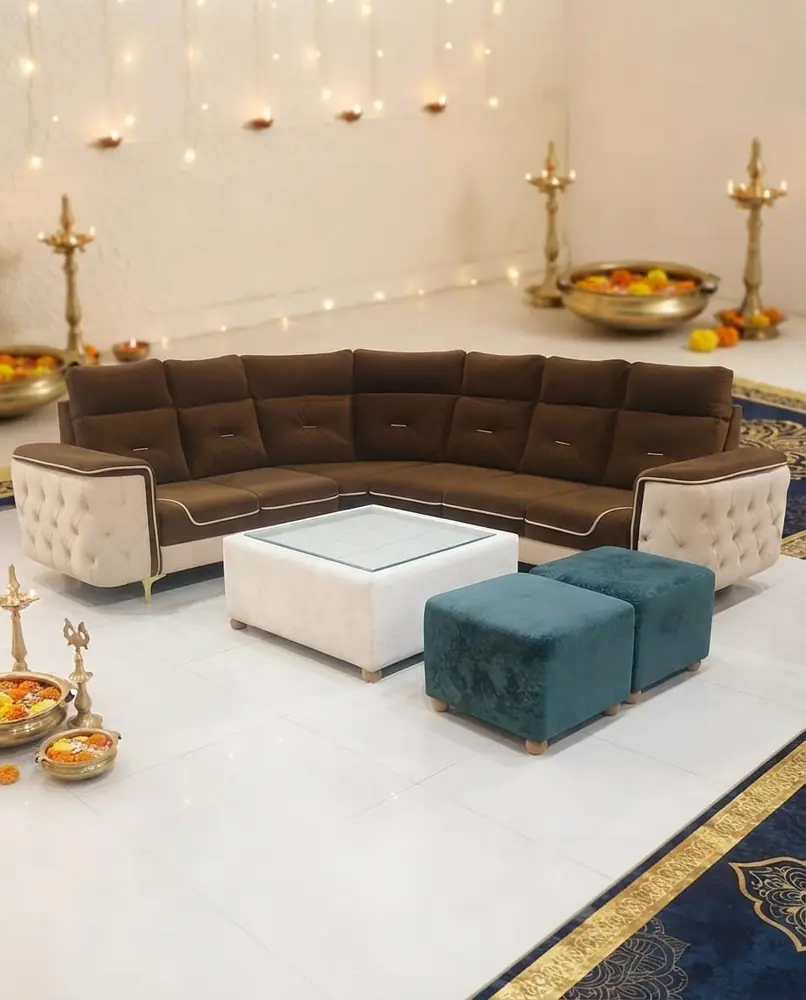 Cocoa Curve Tufted Sofa