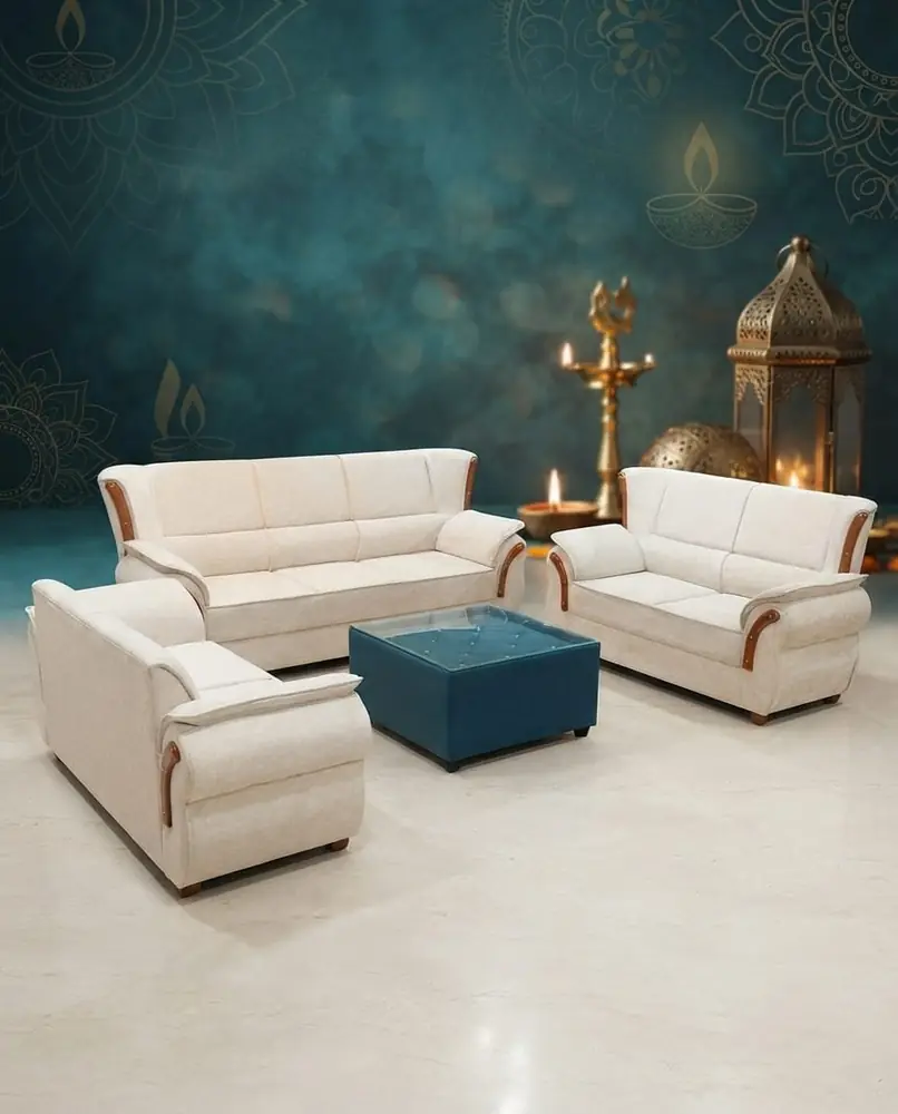Cream Classic 3+2+1 Sofa Set