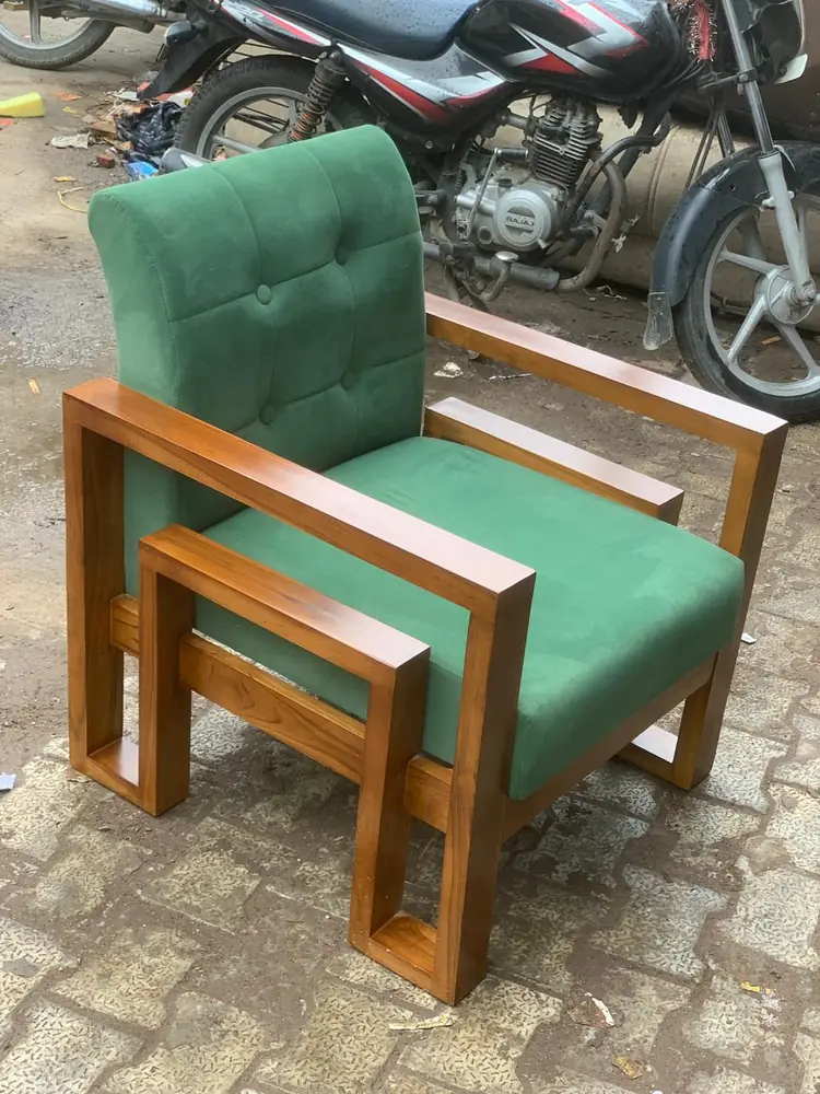 Emerald Velvet Teak 1 Seater