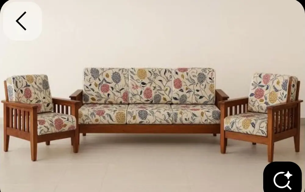 Floral Print Sheesham Sofa Set