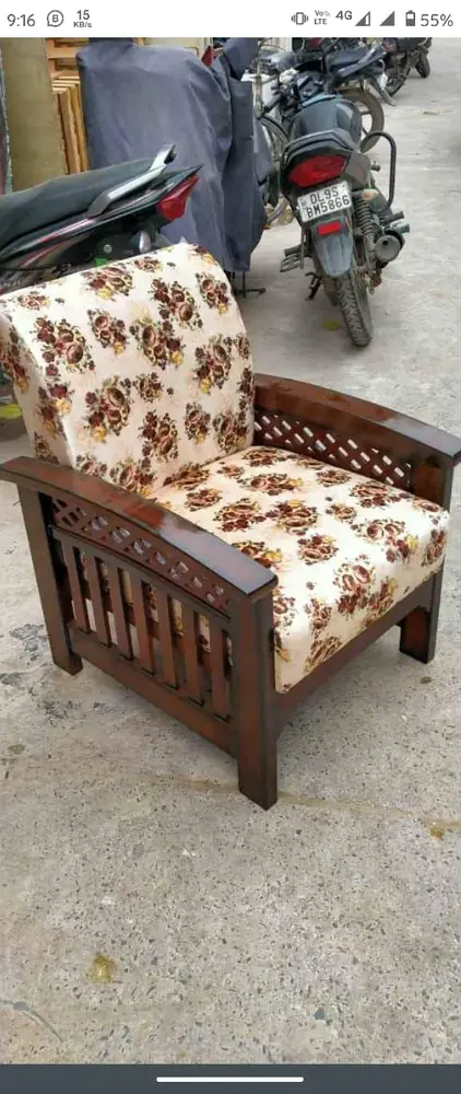 Floral Teak 1 Seater