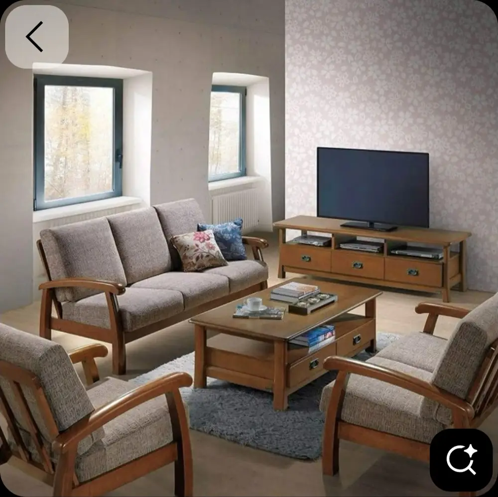 Grey Cushion Teak Sofa Set
