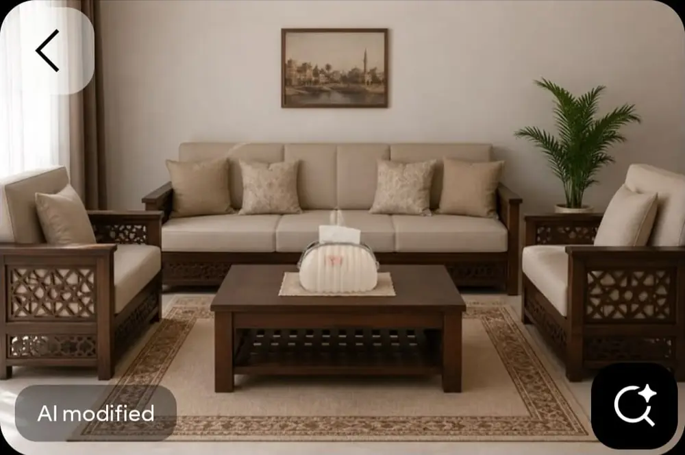 Jaali Panel Wooden Sofa Set