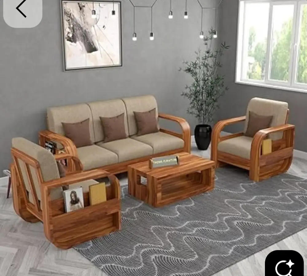 Magazine Rack Teak Sofa Set