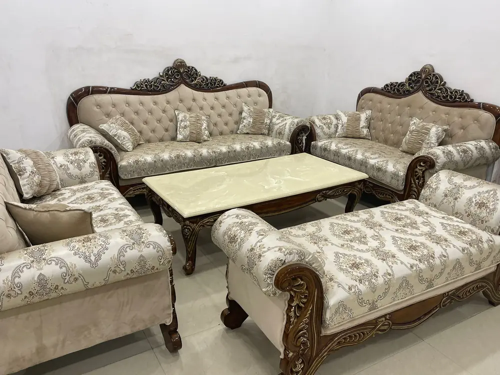 Maharaja Royal Sofa Set with Marble Table